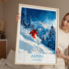 Aspen Travel Poster Wall Art, Travel Print of Aspen, Colorado, USA, Aspen Ski Art Lovers Gift