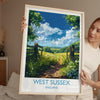 West Sussex Travel Poster Wall Art, West Sussex Travel Print, English Countryside Art Gift, Wall Art Print