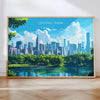 Central Park New York Landscape Travel Print Wall Art, Travel Poster of Central Park, New York Art Lovers Gift, New York, USA Travel Art