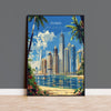 Dubai Travel Poster, Travel Print of Dubai, Dubai Marina Art lovers Gift, UAE Wall Art Gift