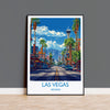 a poster of las vegas on a wall