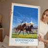 Goodwood Travel Poster Wall Art, Travel Print of Goodwood, West Sussex, England, Goodwood Races Art Lovers Gift, England Art Gift