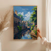 Skipton Travel Poster Wall Art, Travel Print of Skipton, Skipton Art Print, North Yorkshire Wall Print, Yorkshire Art Lovers Gift