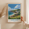 Hope Cove Travel Print, Travel Poster of Hope Cove, England, Devon Art, Hope Cove Art Lovers Gift, Wall Art Print