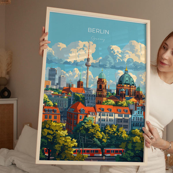 Berlin Travel Poster Wall Art, Travel Print of Berlin, Berlin Art Lovers Gift, Germany Art Gift