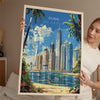 Dubai Travel Poster, Travel Print of Dubai, Dubai Marina Art lovers Gift, UAE Wall Art Gift