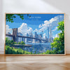 Brooklyn Bridge New York Landscape Travel Print Wall Art, Travel Poster of New York, New York Art Lovers Gift, New York, USA Travel Art