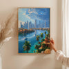 Dubai Travel Poster, Travel Print of Dubai, Palm Jumeirah Dubai Art lovers Gift, UAE Wall Art Gift