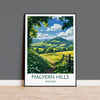 Malvern Hills Travel Poster Wall Art, Malvern Hills Travel Print, English Countryside Art Gift, Wall Art Print