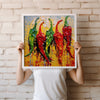 Peppers Abstract Art Colourful Kitchen Modern Design Decor Print Wall Art Picture