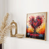 Hearts Tree of Love Poster, Modern Abstract Art Lovers Gift, Wall Art Print