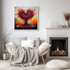 Hearts Tree of Love Poster, Modern Abstract Art Lovers Gift, Wall Art Print