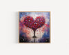 Hearts Tree of Love Print, Modern Abstract Art Lovers Gift, Wall Art Print