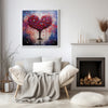 Hearts Tree of Love Print, Modern Abstract Art Lovers Gift, Wall Art Print