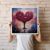 Hearts Tree of Love Print, Modern Abstract Art Lovers Gift, Wall Art Print