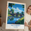 Wetherby Travel Poster Wall Art, Travel Print of Wetherby, Yorkshire, England, Wetherby Art Lovers Gift, England Gift