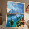 Dubai Travel Poster, Travel Print of Dubai, Palm Jumeirah Dubai Art lovers Gift, UAE Wall Art Gift