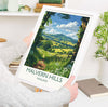 Malvern Hills Travel Poster Wall Art, Malvern Hills Travel Print, English Countryside Art Gift, Wall Art Print