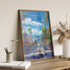 a picture of las vegas on a wooden frame