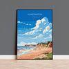 Hunstanton Beach Travel Poster, Travel Print of Hunstanton Beach, Norfolk, England, Norfolk Art, Norfolk Gift, Wall Art Print