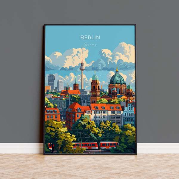 Berlin Travel Poster Wall Art, Travel Print of Berlin, Berlin Art Lovers Gift, Germany Art Gift