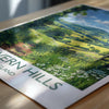 Malvern Hills Travel Poster Wall Art, Malvern Hills Travel Print, English Countryside Art Gift, Wall Art Print