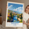 Sarajevo Travel Poster Wall Art, Travel Print of Sarajevo, Bosnia, Sarajevo Wall Art Gift, Bosnia Herzegovina City Print