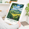 Malvern Hills Travel Poster Wall Art, Malvern Hills Travel Print, English Countryside Art Gift, Wall Art Print