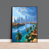 Dubai Travel Poster, Travel Print of Dubai, Palm Jumeirah Dubai Art lovers Gift, UAE Wall Art Gift