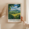 Malvern Hills Travel Poster Wall Art, Malvern Hills Travel Print, English Countryside Art Gift, Wall Art Print