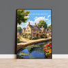 Bourton on the Water Travel Poster, Travel Print of Bourton on the water, England, Cotswolds Art, Cotswolds Gift, Wall Art Print