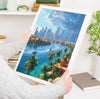 Dubai Travel Poster, Travel Print of Dubai, Palm Jumeirah Dubai Art lovers Gift, UAE Wall Art Gift