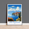 Lake Maggiore Travel Poster Wall Art, Travel Print of Lake Maggiore, Lake Maggiore Art Lovers Gift, Italy, Italian Lakes Art Gift