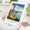 San Francisco Travel Poster, Travel Print of San Francisco, California, San Francisco Art Lovers Gift, USA Gift, Wall Art Print