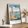 San Francisco Travel Poster, Travel Print of San Francisco, California, San Francisco Art Lovers Gift, USA Gift, Wall Art Print