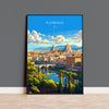 Florence Travel Poster Wall Art, Travel Print of Florence, Florence Art Lovers Gift, Italy, Italy Art Gift