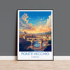 Ponte Vecchio Travel Print Wall Art, Travel Poster of Ponte Vecchio, Florence Art Lovers Gift, Italy, Italy Art Gift