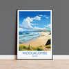 Woolacombe Travel Poster Wall Art, Travel Print of Woolacombe,England, Devon Art Lovers Gift, Travel Art Gift