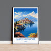 Lake Maggiore Travel Print Wall Art, Travel Poster of Lake Maggiore, Lake Maggiore Art Lovers Gift, Italy, Italian Lakes Art Gift