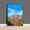 Florence Travel Poster Wall Art, Travel Print of Florence, Florence Art Lovers Gift, Italy, Italy Art Gift