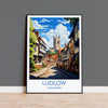 Ludlow Travel Print, Travel Poster of Ludlow, England, Shropshire Art, Ludlow Art Lovers Gift, Wall Art Print