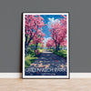 Greenwich Park Travel Poster Wall Art, Travel Print of Greenwich Park, Spring Blossom, Greenwich Park Art Gift, London Art Lovers Gift