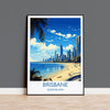 Brisbane Travel Print, Travel Poster of Brisbane, Queensland Art, Australia Art Lovers Gift, Brisbane Wall Art