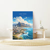 Cape Town Travel Poster, Travel Print of Cape Town,Cape Town Art Lovers Gift, South Africa Gift, Wall Art Print