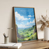 Peak District Travel Poster Wall Art, Travel Print of Peak District, Peak District Art Lovers Gift, English Countryside