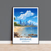 Brisbane Travel Print, Travel Poster of Brisbane , Queensland Art, Australia Art Lovers Gift, Brisbane Wall Art