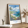 Antigua Travel Poster Wall Art, Travel Print of Antigua, Caribbean, Antigua Art Lovers Gift, Caribbean Gift, Wall Art Print