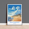 Southwold Travel Print, Travel Poster of Southwold , Southwold Art Lovers Gift, Suffolk Coast Wall Art