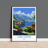 Lake Como Travel Poster Wall Art, Travel Print of Lake Como, Lake Como Art Lovers Gift, Italy, Italian Lakes Art Gift