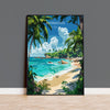 Barbados Travel Poster, Travel Print of Barbados, Caribbean, Barbados Art Lovers Gift, Caribbean Gift, Wall Art Print